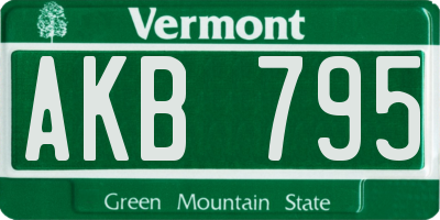 VT license plate AKB795