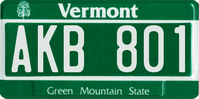 VT license plate AKB801