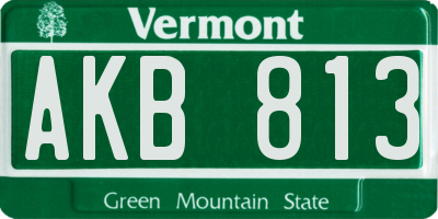 VT license plate AKB813