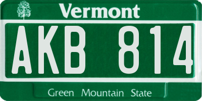 VT license plate AKB814