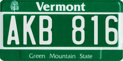 VT license plate AKB816