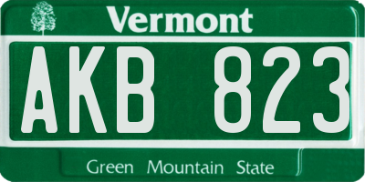 VT license plate AKB823