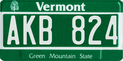 VT license plate AKB824