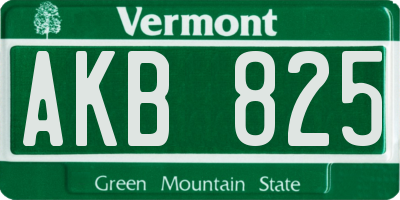 VT license plate AKB825
