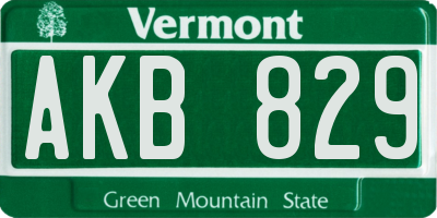 VT license plate AKB829