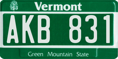 VT license plate AKB831