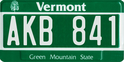 VT license plate AKB841