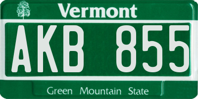 VT license plate AKB855