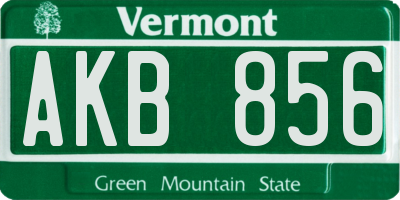 VT license plate AKB856