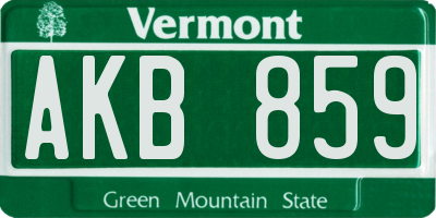 VT license plate AKB859