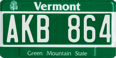 VT license plate AKB864