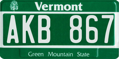 VT license plate AKB867