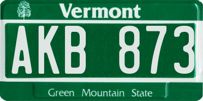 VT license plate AKB873