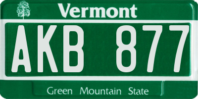 VT license plate AKB877