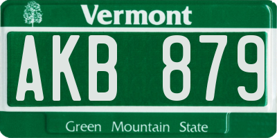 VT license plate AKB879