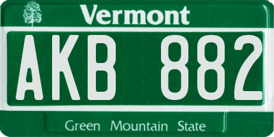 VT license plate AKB882
