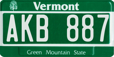 VT license plate AKB887