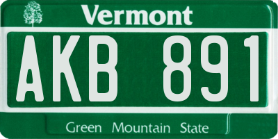 VT license plate AKB891