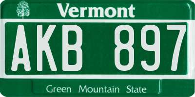VT license plate AKB897