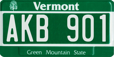 VT license plate AKB901