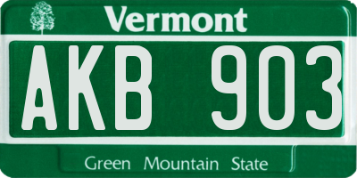 VT license plate AKB903