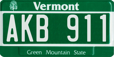VT license plate AKB911