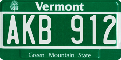 VT license plate AKB912