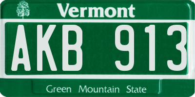 VT license plate AKB913