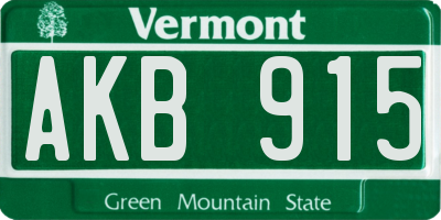 VT license plate AKB915