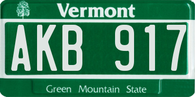 VT license plate AKB917