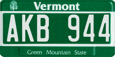 VT license plate AKB944