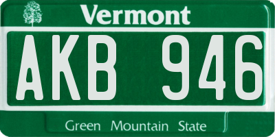 VT license plate AKB946