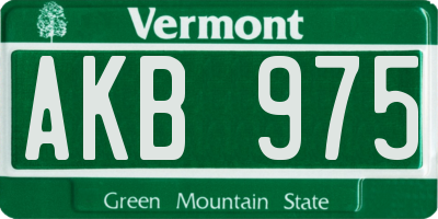 VT license plate AKB975
