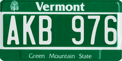 VT license plate AKB976