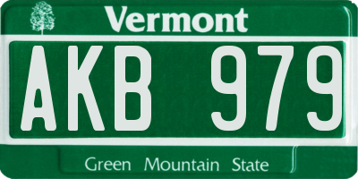 VT license plate AKB979