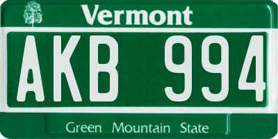 VT license plate AKB994