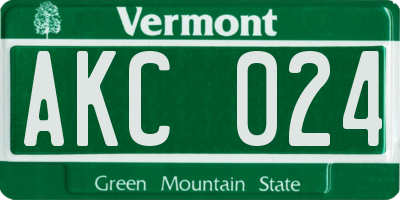 VT license plate AKC024