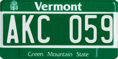 VT license plate AKC059
