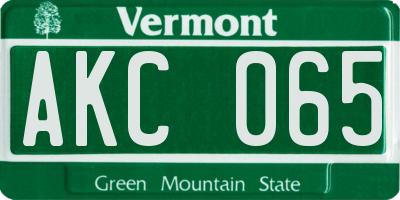 VT license plate AKC065