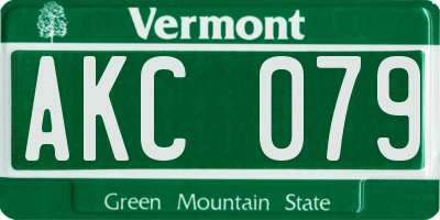 VT license plate AKC079