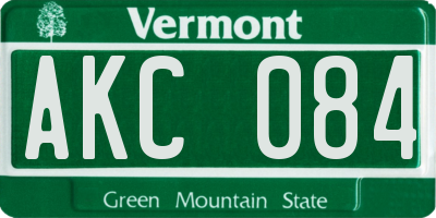 VT license plate AKC084