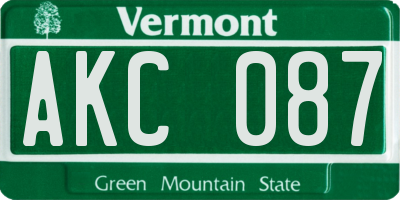 VT license plate AKC087