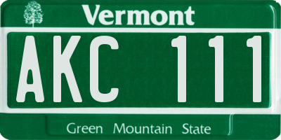 VT license plate AKC111
