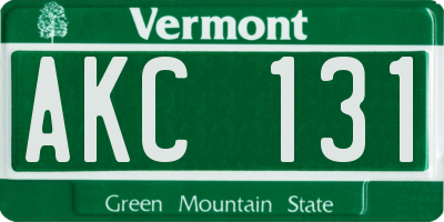 VT license plate AKC131