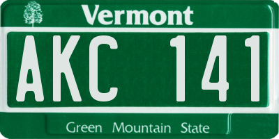 VT license plate AKC141