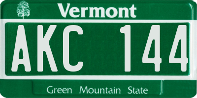 VT license plate AKC144
