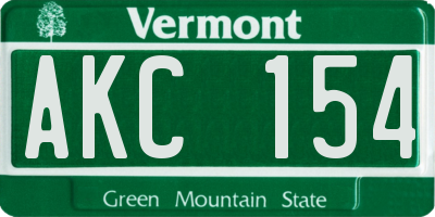VT license plate AKC154