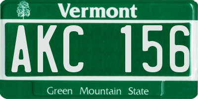 VT license plate AKC156