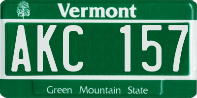 VT license plate AKC157