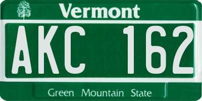 VT license plate AKC162